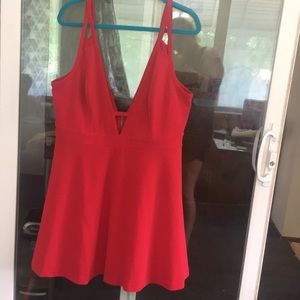 Red skater skirt dress